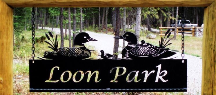 Loon Park sign by DXF Design #dxfdesign #dxf #dxffiles #plasma #laser #waterjet #cnc #metalart #silhouette #welding #sign